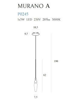 Maxlight Murano A Pendant Lamp P0245 - product 2