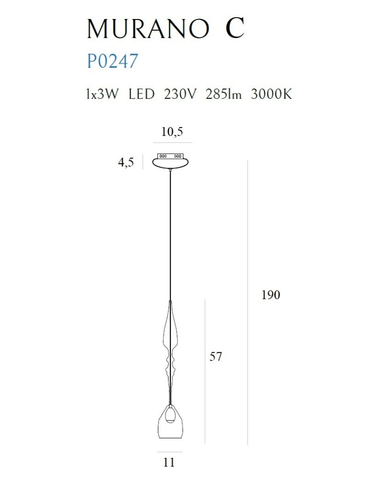 Designer pendant lamps - Maxlight Murano C Pendant Lamp P0247 - product kolory-swiatla.pl 2