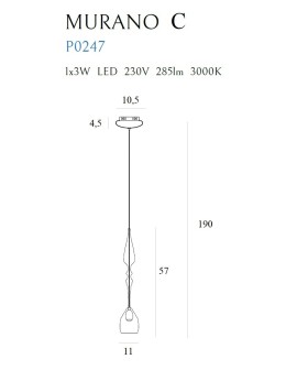 Maxlight Murano C Pendant Lamp P0247 - product 2