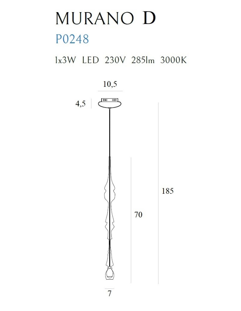 Designer pendant lamps - Maxlight Murano D Pendant Lamp P0248 - product kolory-swiatla.pl 3