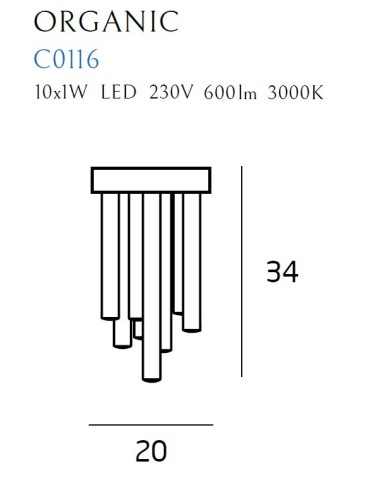 Maxlight Plafond Organic Copper Small C0116 - product 2