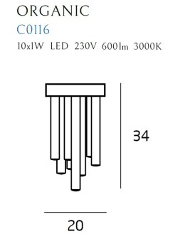 Maxlight Plafon Organic Miedź Mały C0116 - produkt 2