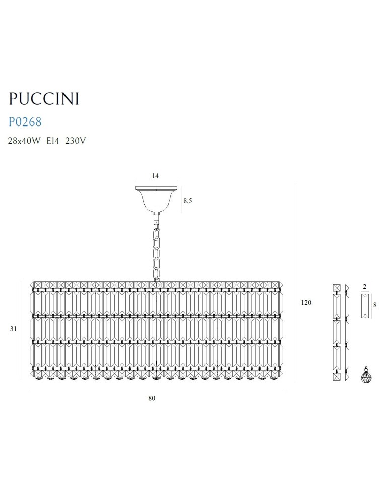 Maxlight Puccini 80cm P0268 Pendant Lamp.