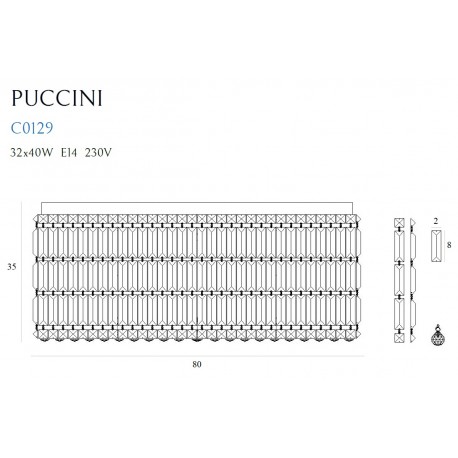 MAXlight Puccini 80 Plafon 32xE14 C0129