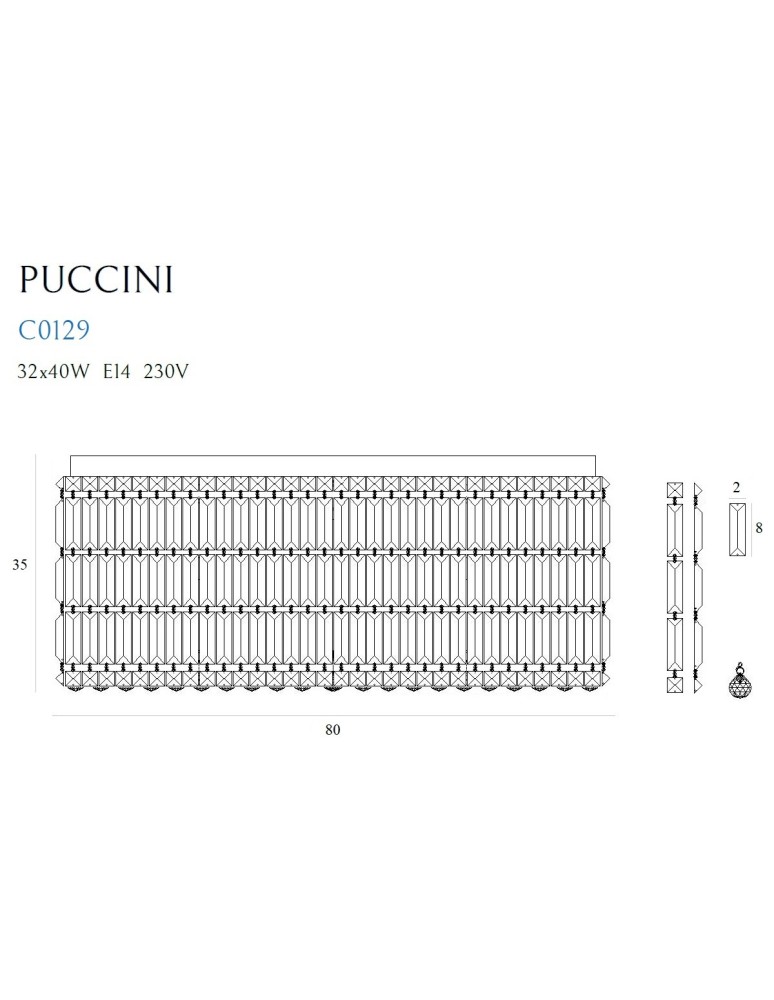 Glamour ceiling lamps - Maxlight Plafond Puccini 80Cm C0129 - product kolory-swiatla.pl 4