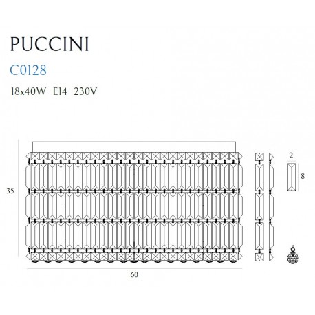 MAXlight Puccini 60 Plafon 18xE14 C0128