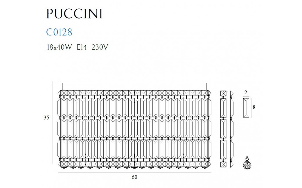 MAXlight Puccini 60 Plafond 18xE14 C0128