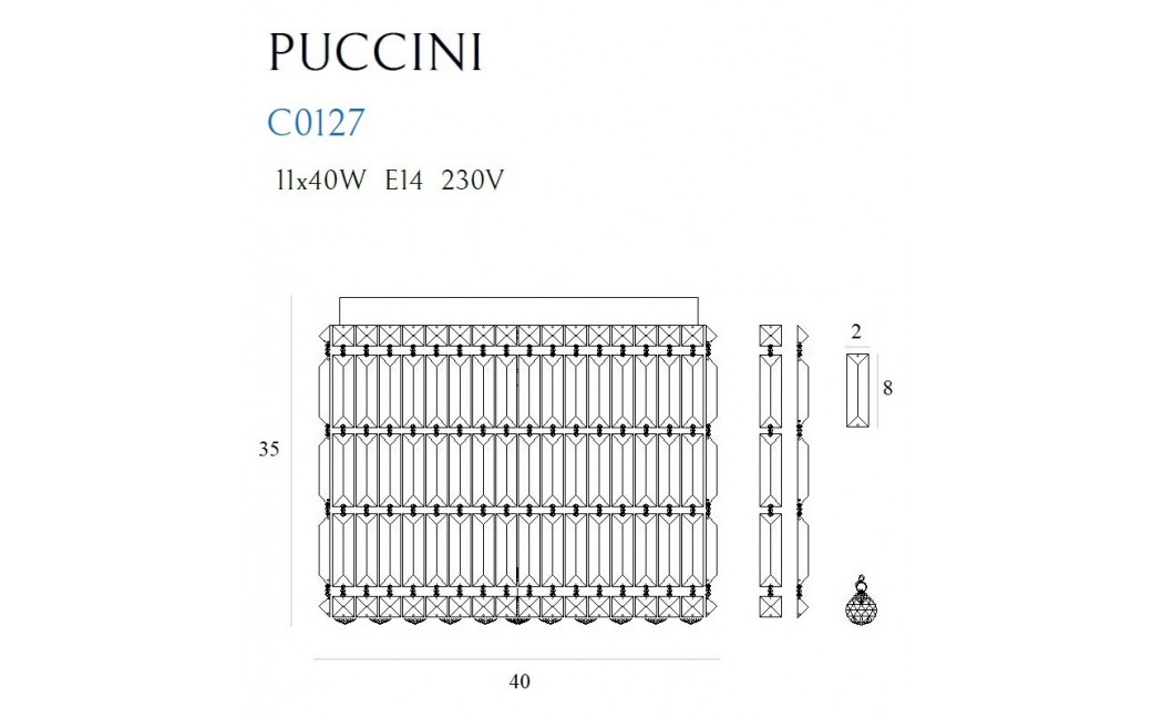 MAXlight Puccini 40 Plafond 11xE14 C0127