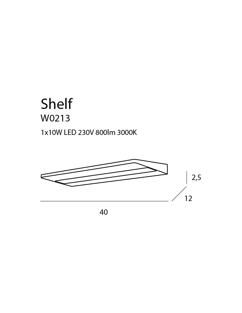 LED wall lamps - Maxlight Wall lamp Shelf, 10W W0213 - product kolory-swiatla.pl 4