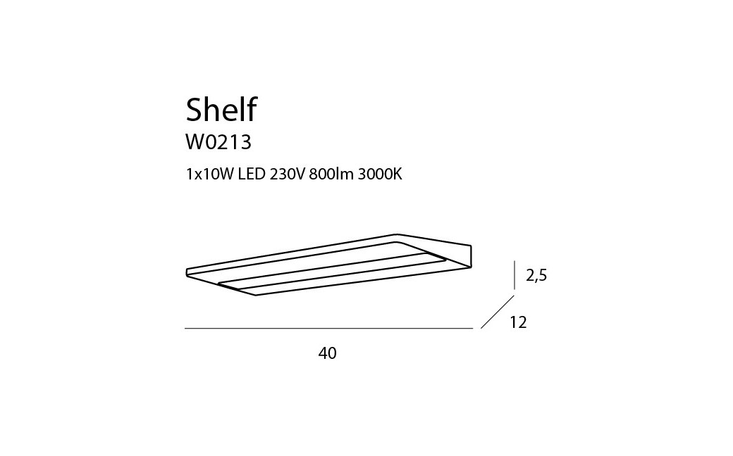 MAXlight Shelf Kinkiet 10W LED 800lm W0213