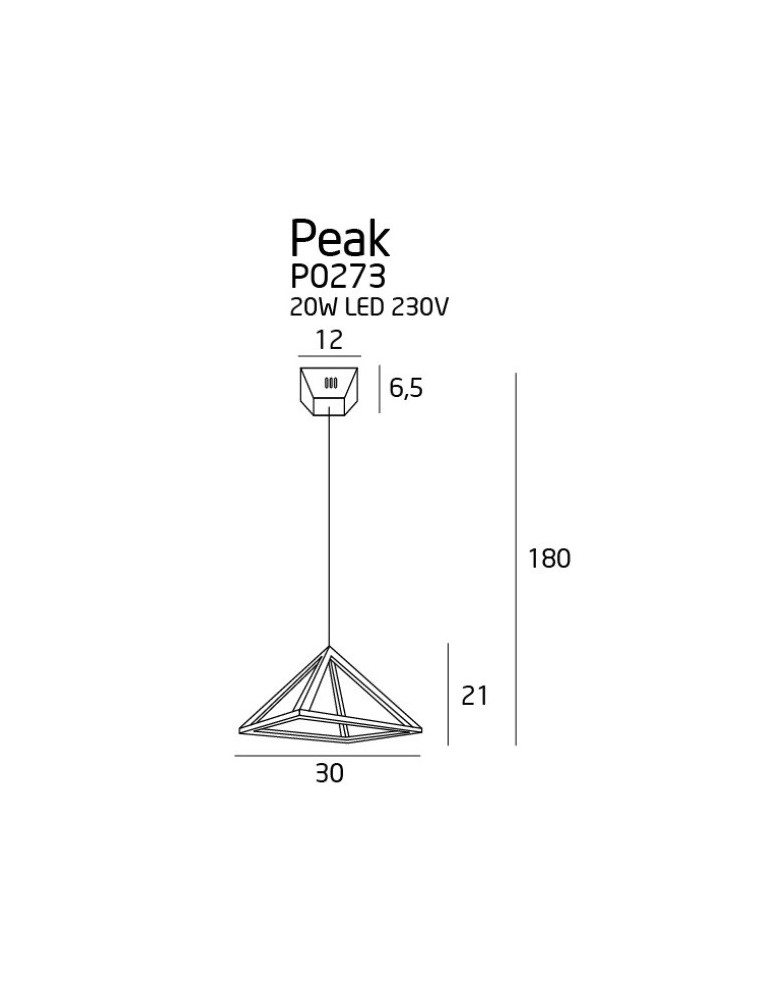 LED pendant lamps - Maxlight Peak S Chrome Pendant Lamp, 20W P0273 - product kolory-swiatla.pl 4