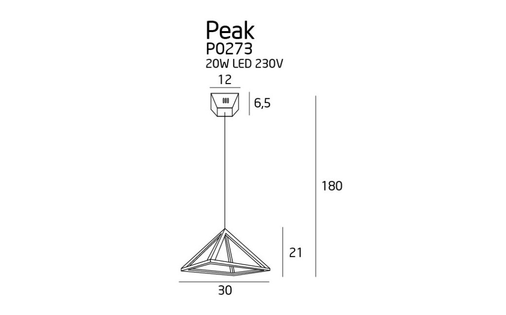 MAXlight PEAK S LED Pendant 20W Chrome P0273