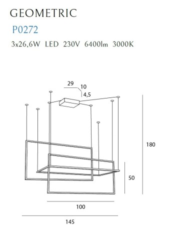 Maxlight Geometric Pendant Lamp White P0272 - product 2