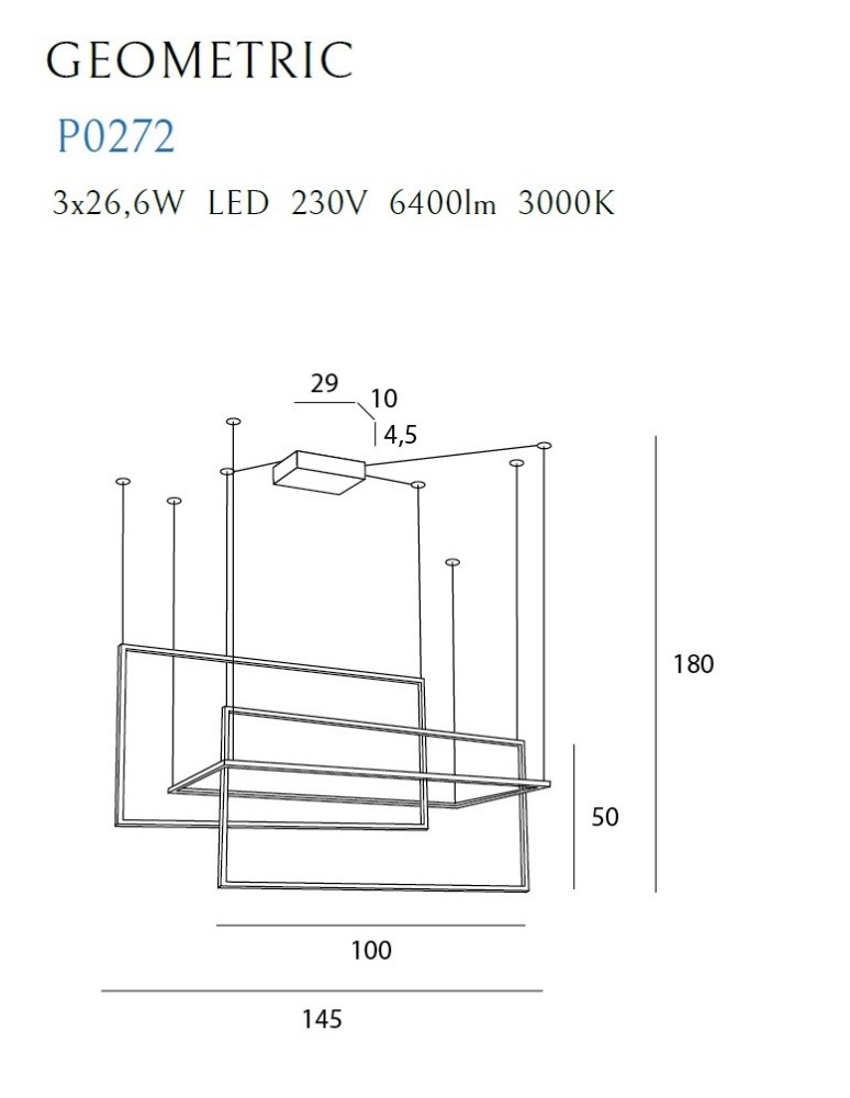 Geometric pendant lamps - Maxlight Geometric Pendant Lamp White P0272 - product kolory-swiatla.pl 2