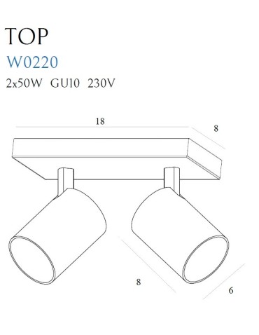 Maxlight Wall lamp Top2 White W0220 - product 2