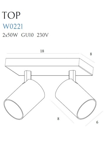 Maxlight Kinkiet Top2 Czarny W0221 - produkt 2