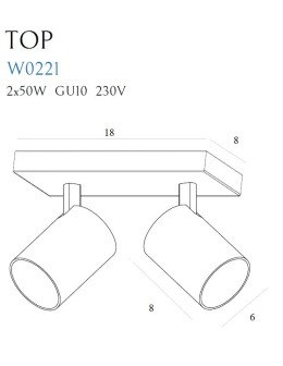 Maxlight Kinkiet Top2 Czarny W0221 - produkt 2