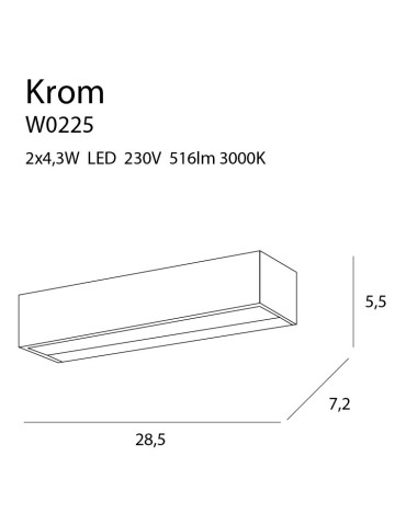 Maxlight Krom LED Wall lamp Small W0225 - product 2