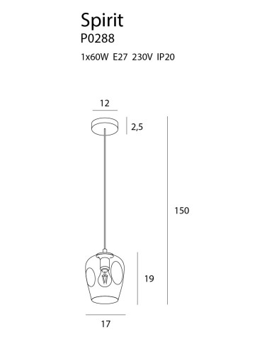 Maxlight Spirit 1 transparent Lampa Wisząca P0288 - produkt 2