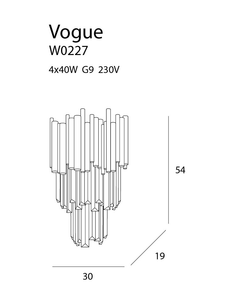 Glamour wall lamps - Maxlight Vogue wall lamp W0227 - product kolory-swiatla.pl 5