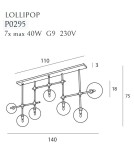 Brass-colored pendant lamps - Maxlight Lollipop P0295 Pendant Lamp. - product 3