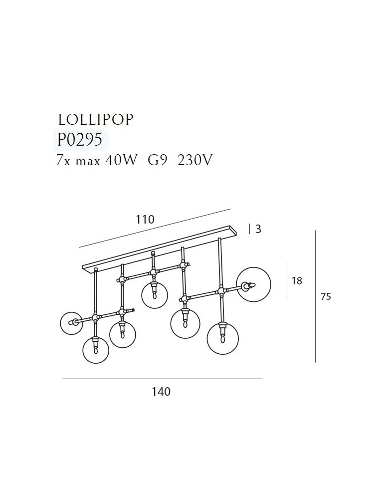 Brass-colored pendant lamps - Maxlight Lollipop P0295 Pendant Lamp. - product kolory-swiatla.pl 3