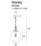 Glass pendant lamps - Maxlight Honey Amber P0299 Pendant Lamp. - product 3