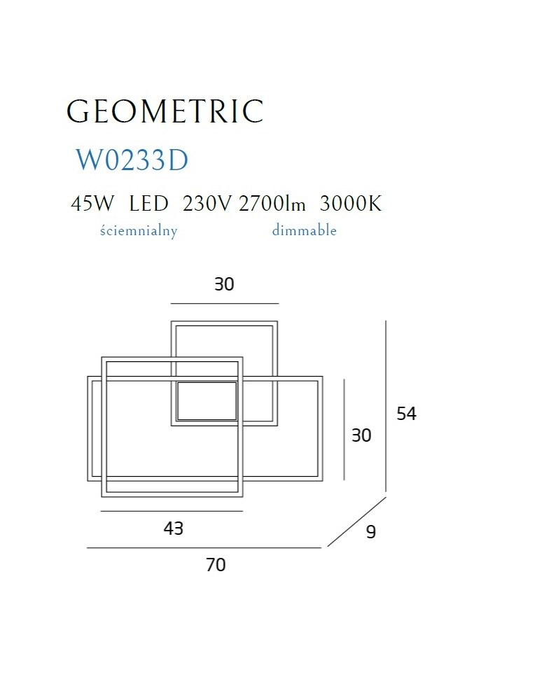 Designer wall lamps - Maxlight LED wall lamp Geometric Black - New Dimmable W0233D - product kolory-swiatla.pl 4