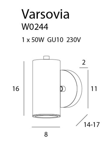 Maxlight Varsovia Wall lamp Short W0244 - product 2