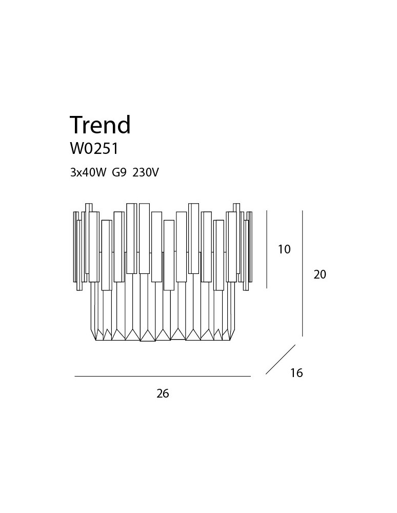 Glamour wall lamps - Maxlight Wall lamp Trend W0251 - product kolory-swiatla.pl 4