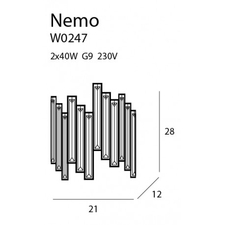 MAXlight NEMO 2xG9 Chrom W0247 Kinkiet