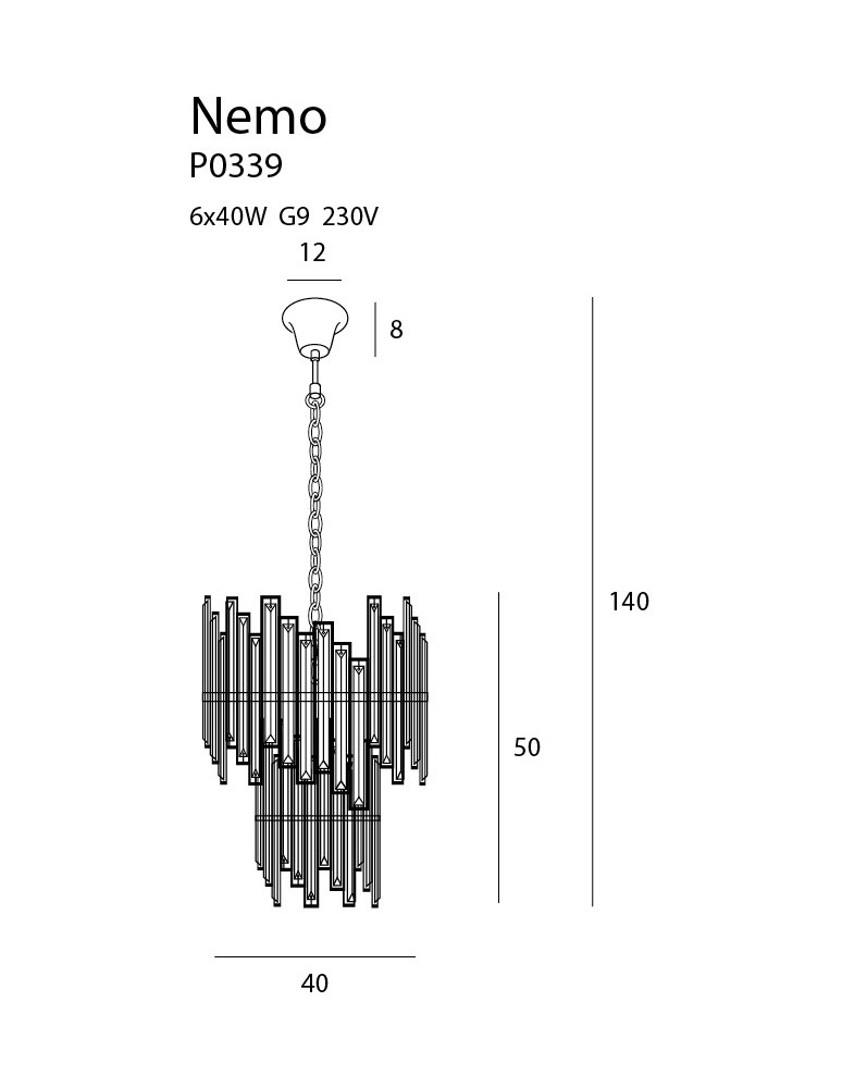 Glamour pendant lamps - Maxlight Nemo P0339 Pendant Lamp. - product kolory-swiatla.pl 3