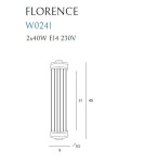 Glamour wall lamps - Maxlight Wall lamp Florence Chrome W0241 - product 3