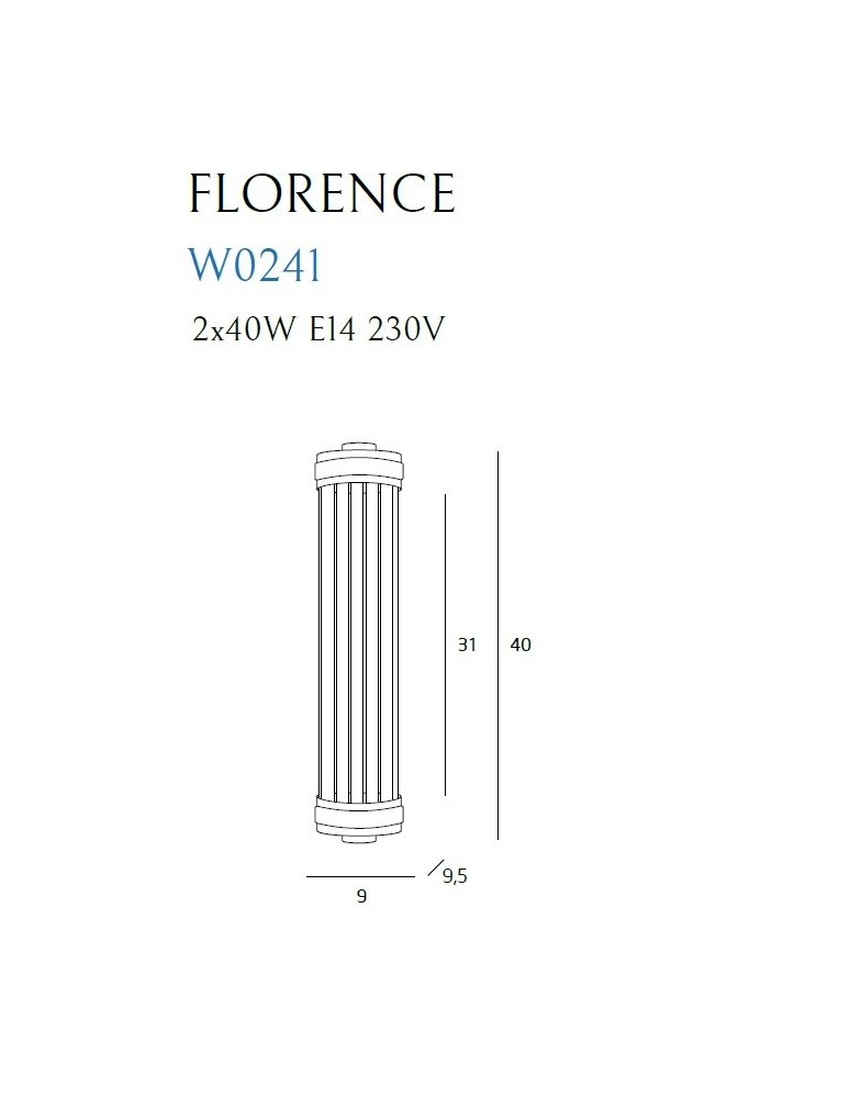 Glamour wall lamps - Maxlight Wall lamp Florence Chrome W0241 - product kolory-swiatla.pl 3