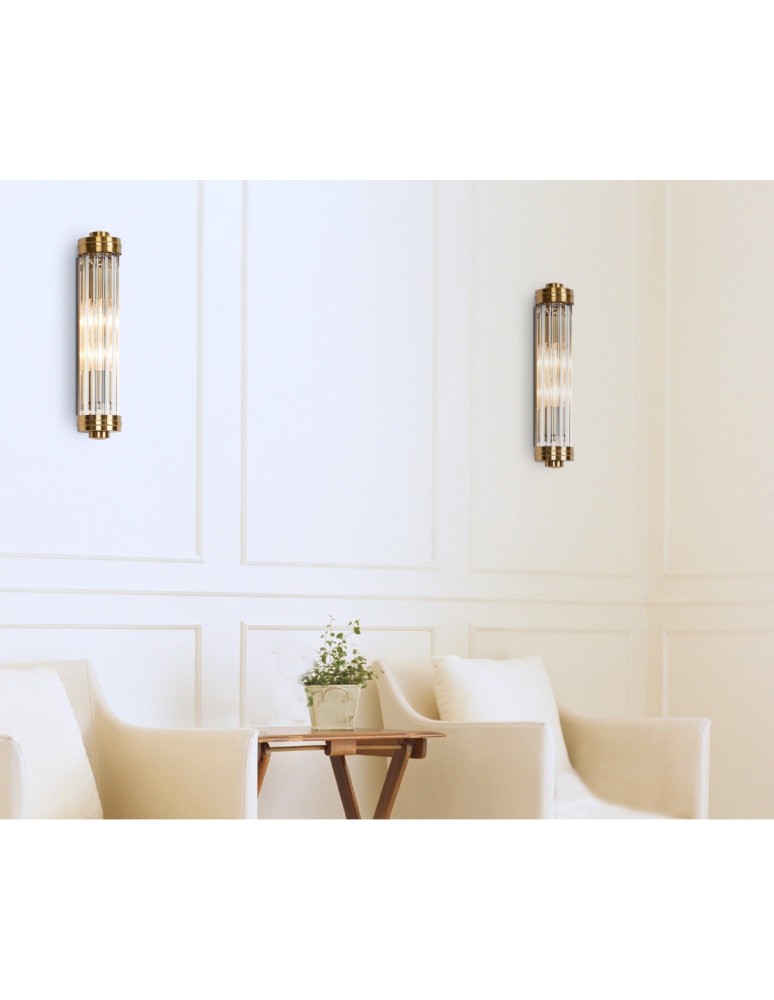 Glamour wall lamps - Maxlight Wall lamp Florence Brass W0240 - product kolory-swiatla.pl 3