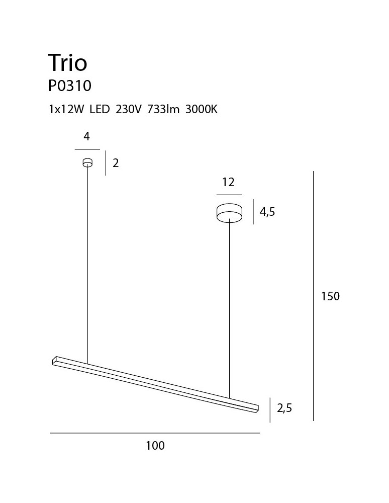 Pendant lamps - Maxlight Trio 1 P0310 Pendant Lamp. - product kolory-swiatla.pl 4