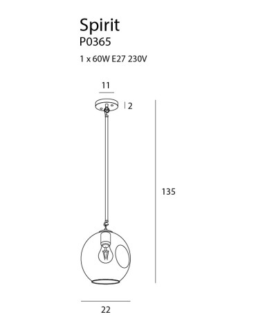 Maxlight Spirit II transparent pendant P0365 - product 2