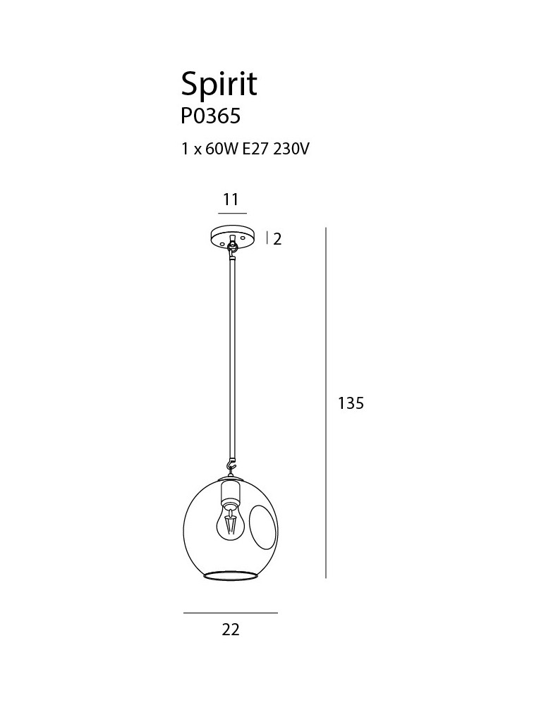 Pendant lamps - Maxlight Spirit II transparent pendant P0365 - product kolory-swiatla.pl 2
