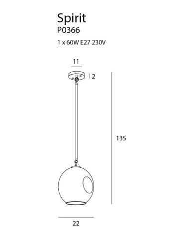 Maxlight Spirit II smoky grey pendant P0366 - product 2