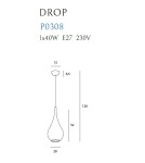 Pendant lamps - Maxlight Drop Pendant Gold 20cm 1xE27 P0308 - product 4