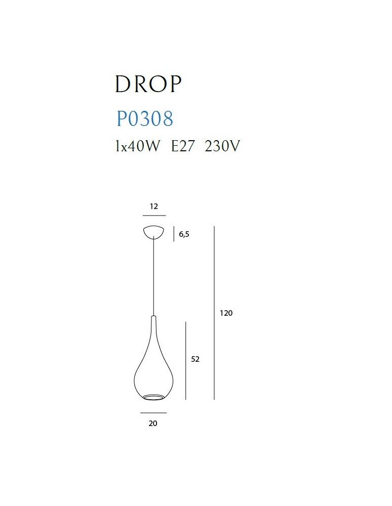 Pendant lamps - Maxlight Drop Pendant Gold 20cm 1xE27 P0308 - product kolory-swiatla.pl 4