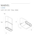 LED headlights - Maxlight Marvel Ceiling Lamp Black C0150 - product 3