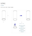 LED ceiling luminaires - Maxlight Long White 7W Ceiling Lamp C0153. - product 8