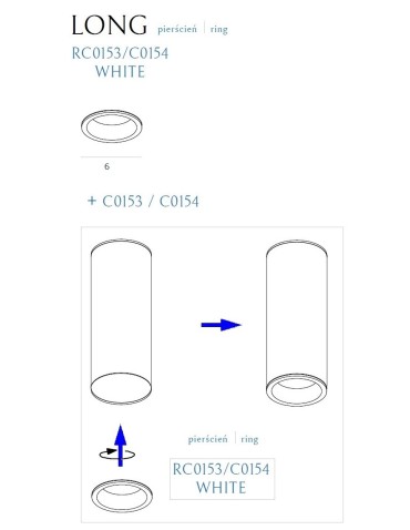 Maxlight White Pierścień Ozdobny Biały Do Long RC0153/C0154 WHITE - produkt 2