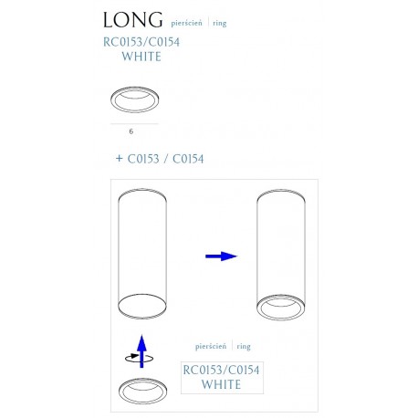MAXlight Long Pierścień Ozdobny Biały RC0153/C0154