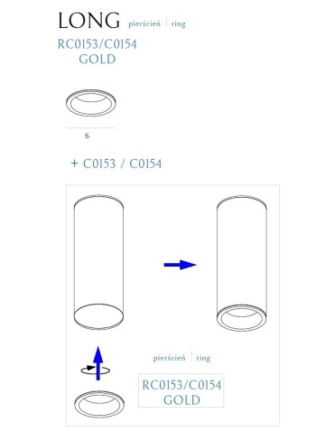 Maxlight Gold Pierścień Ozdobny Złoty Do Long RC0153/C0154 GOLD - produkt 2