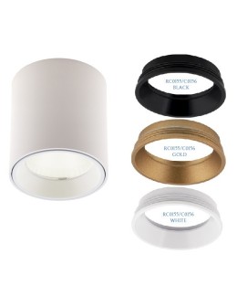 Maxlight Tub Ceiling Lamp Round White+ Decorative Ring White RC0155/C0156 White C0155.