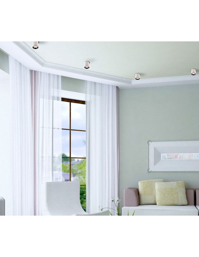 LED ceiling luminaires - Maxlight Tub Ceiling Lamp Round White+ Decorative Ring White RC0155/C0156 White C0155. - product kolory-swiatla.pl 5