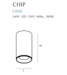 LED ceiling luminaires - Maxlight Chip LED 840LM 3000K Ceiling Light Black C0161. - product 8