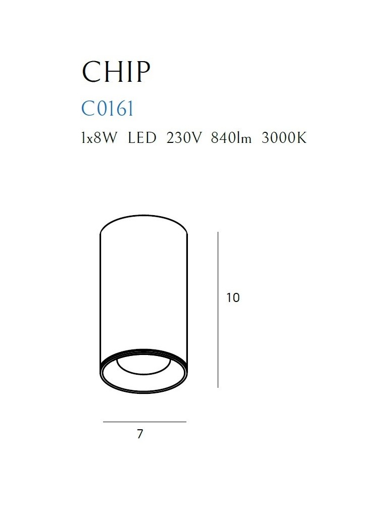 LED ceiling luminaires - Maxlight Chip LED 840LM 3000K Ceiling Light Black C0161. - product kolory-swiatla.pl 8